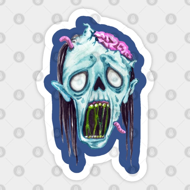 Halloween  Scary Zombie Face Sticker by holidaystore